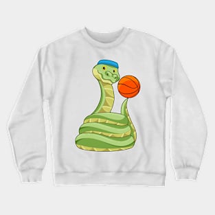 Snake at Basketball Sports Crewneck Sweatshirt